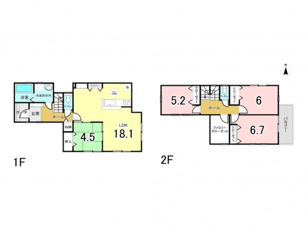 仙台市宮城野区安養寺、新築一戸建ての間取り画像です