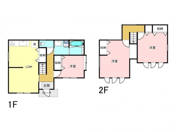 仙台市宮城野区岩切、中古一戸建ての間取り画像です