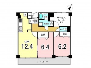 仙台市宮城野区福室、マンションの間取り画像です