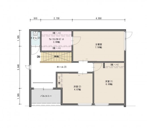 塩竈市南錦町、新築一戸建ての間取り画像です