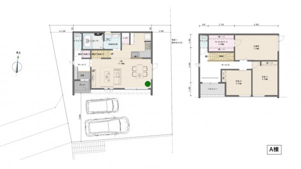 塩竈市南錦町、新築一戸建ての間取り画像です