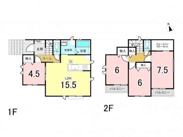 多賀城市留ケ谷、新築一戸建ての間取り画像です