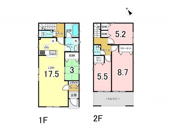 多賀城市笠神、新築一戸建ての間取り画像です