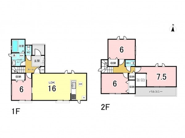 多賀城市鶴ケ谷、新築一戸建ての間取り画像です