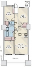 仙台市宮城野区榴ケ岡、マンションの間取り画像です