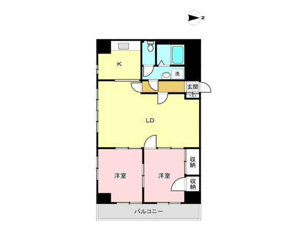 仙台市宮城野区鉄砲町西、マンションの間取り画像です
