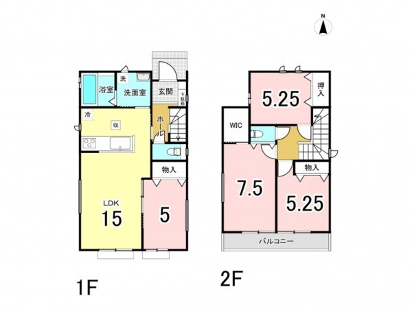 多賀城市新田、新築一戸建ての間取り画像です