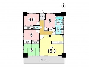 仙台市宮城野区大梶、マンションの間取り画像です
