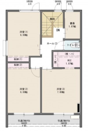 宮城郡利府町、新築一戸建ての間取り画像です