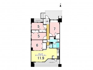 仙台市宮城野区新田東、マンションの間取り画像です
