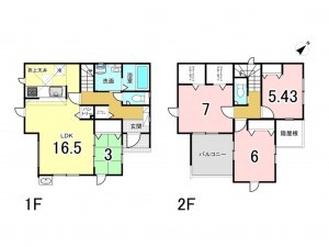 仙台市宮城野区新田、新築一戸建ての間取り画像です