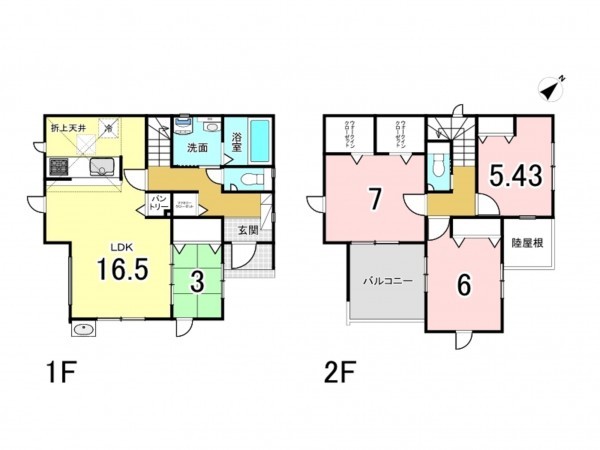 仙台市宮城野区新田、新築一戸建ての間取り画像です