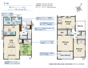 仙台市宮城野区東仙台、新築一戸建ての間取り画像です