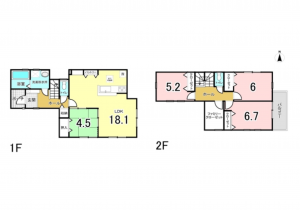 仙台市宮城野区安養寺、新築一戸建ての間取り画像です
