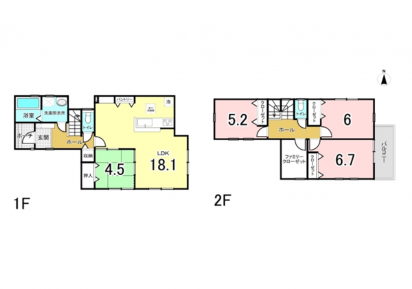仙台市宮城野区安養寺、新築一戸建ての間取り画像です