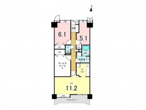 仙台市宮城野区福室、マンションの間取り画像です