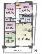 仙台市宮城野区原町、マンションの間取り画像です