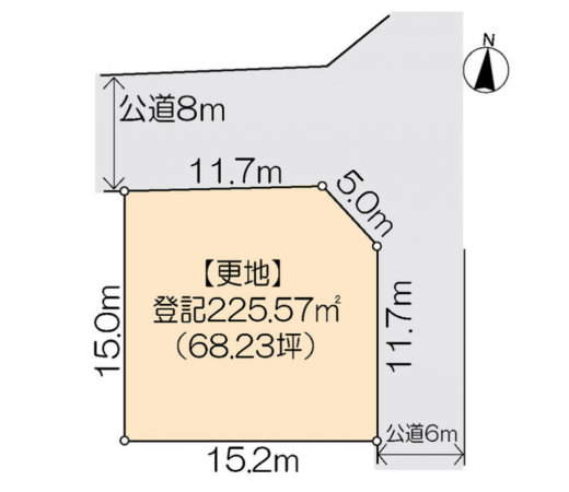 仙台市宮城野区鶴ケ谷北、土地の間取り画像です