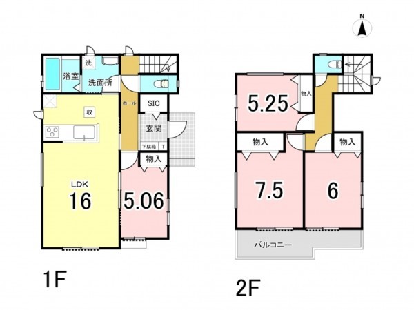 仙台市宮城野区新田、新築一戸建ての間取り画像です