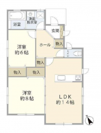 仙台市宮城野区自由ケ丘、中古一戸建ての間取り画像です