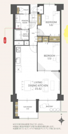 仙台市宮城野区萩野町、マンションの間取り画像です
