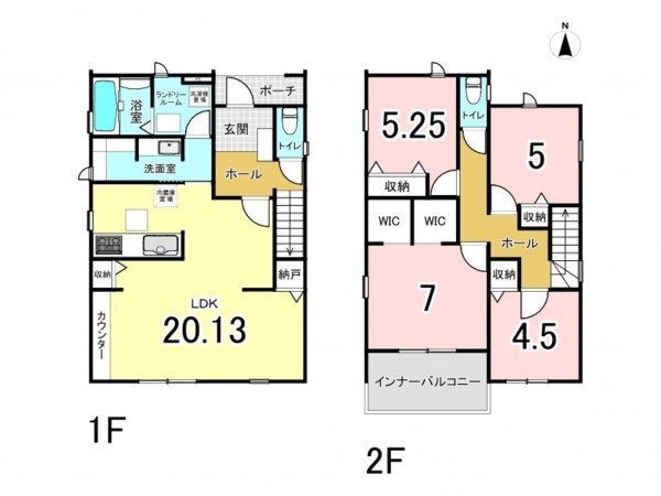 多賀城市山王、新築一戸建ての間取り画像です