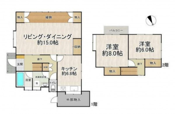 多賀城市笠神、中古一戸建ての間取り画像です