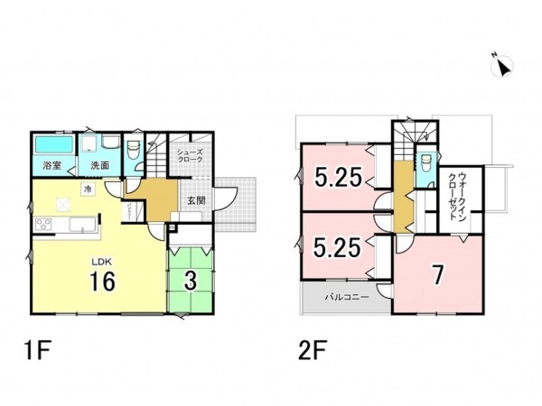 仙台市宮城野区鶴ケ谷、新築一戸建ての間取り画像です