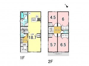 多賀城市下馬、新築一戸建ての間取り画像です