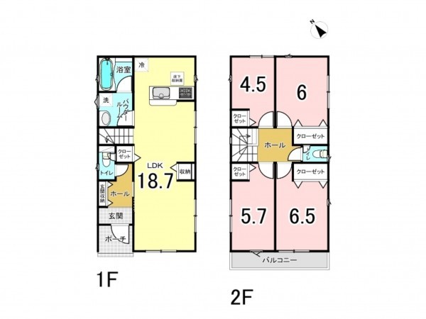 多賀城市下馬、新築一戸建ての間取り画像です