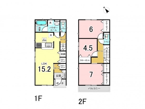 多賀城市下馬、新築一戸建ての間取り画像です