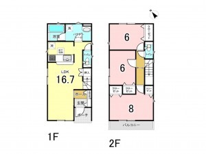 多賀城市下馬、新築一戸建ての間取り画像です