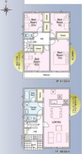 仙台市宮城野区鶴巻、新築一戸建ての間取り画像です