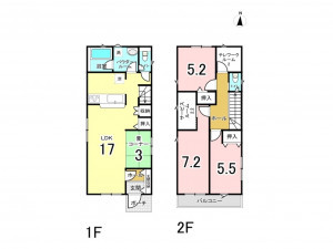 仙台市宮城野区鶴巻、新築一戸建ての間取り画像です
