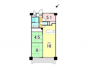 多賀城市伝上山、マンションの間取り画像です