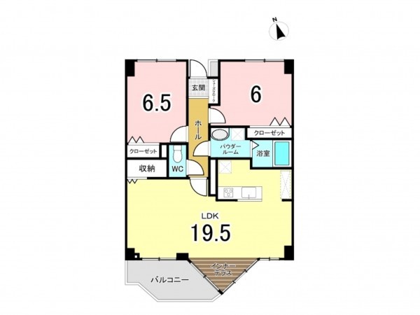 仙台市宮城野区岩切、マンションの間取り画像です