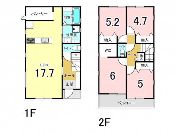 多賀城市東田中、新築一戸建ての間取り画像です