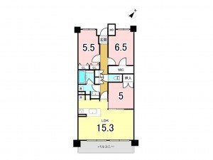 仙台市宮城野区宮城野、マンションの間取り画像です