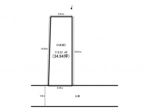 仙台市宮城野区銀杏町、土地の間取り画像です
