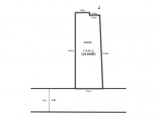 仙台市宮城野区銀杏町、土地の間取り画像です