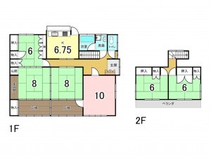 仙台市宮城野区安養寺、中古一戸建ての間取り画像です