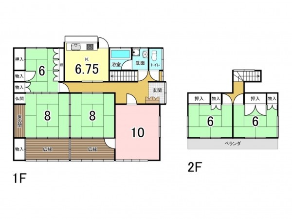 仙台市宮城野区安養寺、中古一戸建ての間取り画像です