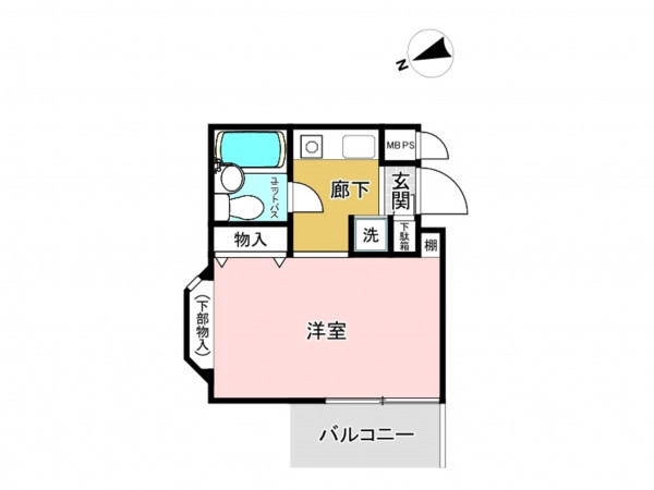 仙台市宮城野区原町、マンションの間取り画像です