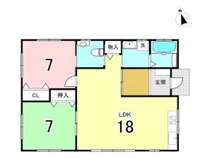 仙台市宮城野区自由ケ丘、中古一戸建ての間取り画像です