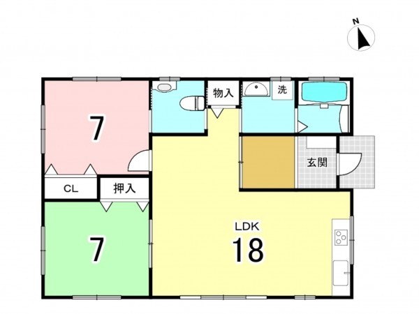 仙台市宮城野区自由ケ丘、中古一戸建ての間取り画像です