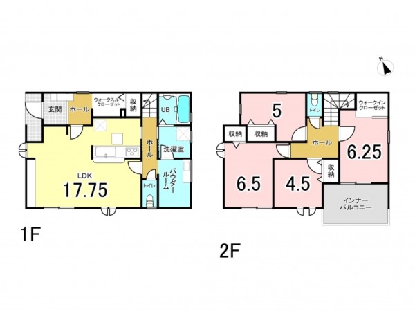 多賀城市八幡、新築一戸建ての間取り画像です
