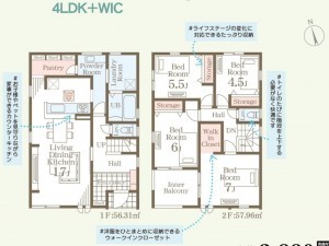 多賀城市八幡、新築一戸建ての間取り画像です
