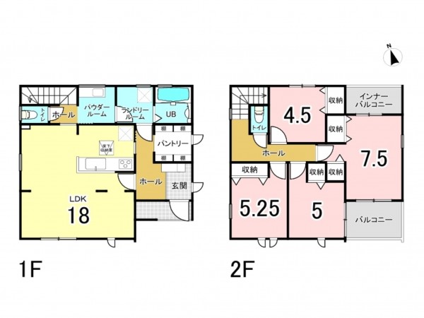 多賀城市八幡、新築一戸建ての間取り画像です