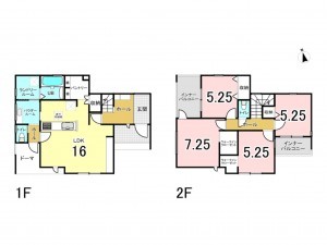 多賀城市八幡、新築一戸建ての間取り画像です
