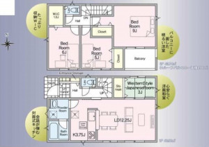 多賀城市新田、新築一戸建ての間取り画像です
